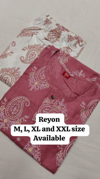 Straight Cut kurti - Reyon Fabric