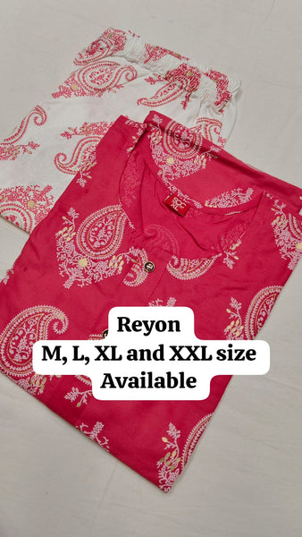 Straight Cut kurti - Reyon Fabric